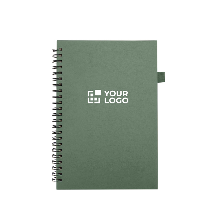 A5 hard cover synthetic leather spiral notebook with ruled pages JournalBooks