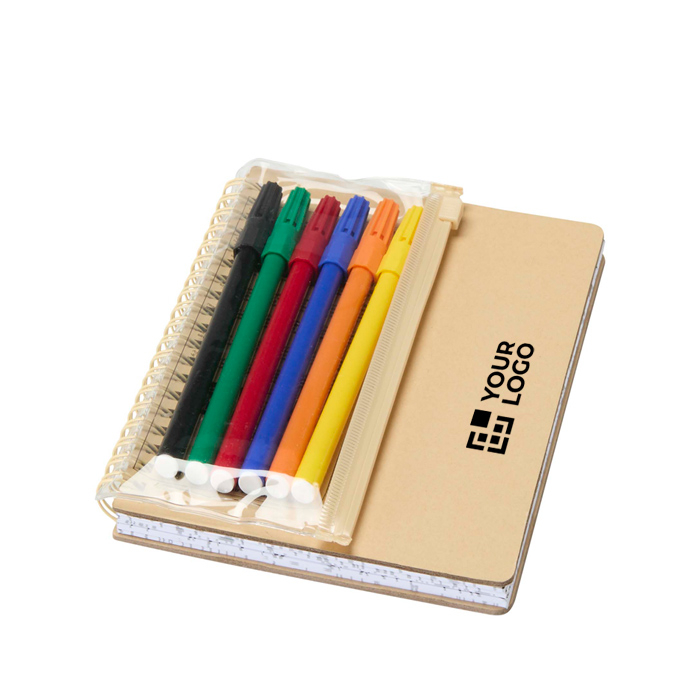 B6 notebook and marker set with transparent pocket