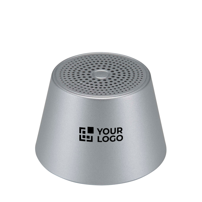 Compact magnetic speaker with aluminium finish and 3 W power