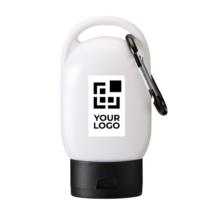 SPF 30 sun cream with integrated carabiner and vanilla fragrance 30ml