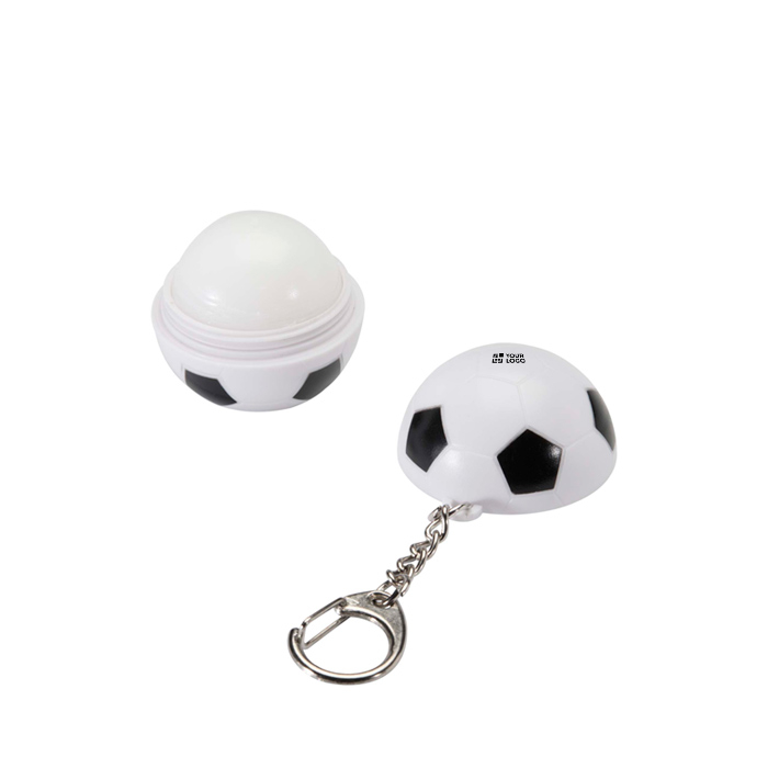 Football-shaped lip balm keyring SPF15 vanilla