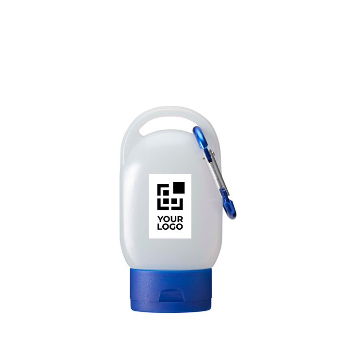 Portable hand gel with carabiner and citrus fragrance 30ml