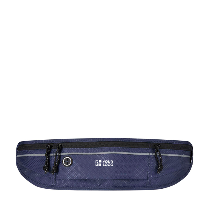 Running waist bag, multiple pockets, reflective elements