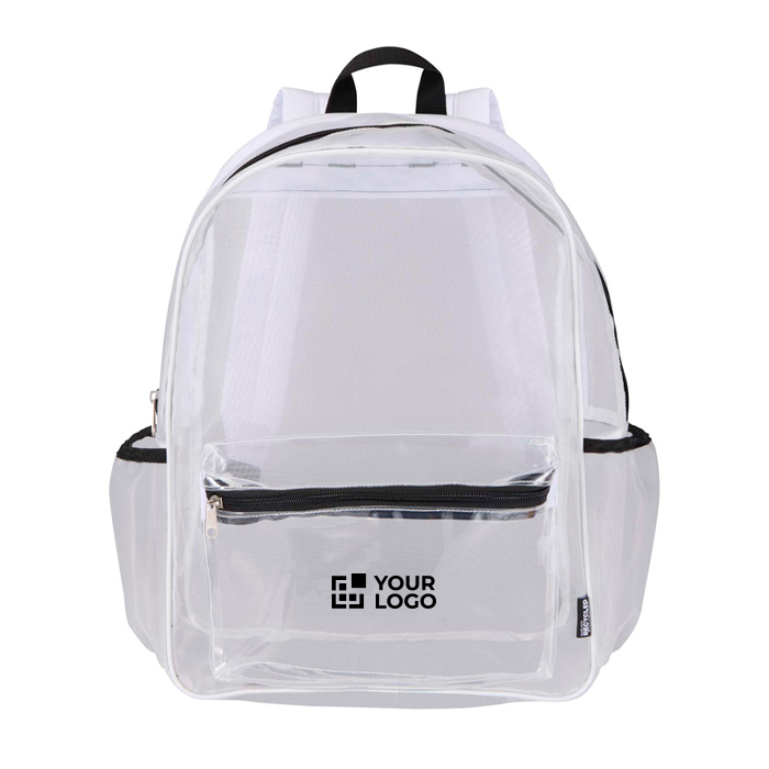 Transparent recycled mesh backpack with front pocket 18L