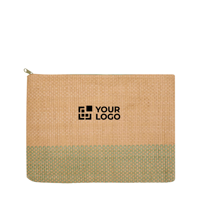 Slim certified paper toiletry bag with soft lining 3L