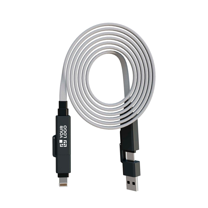 Magnetic retractable charging cable with dual input 60W