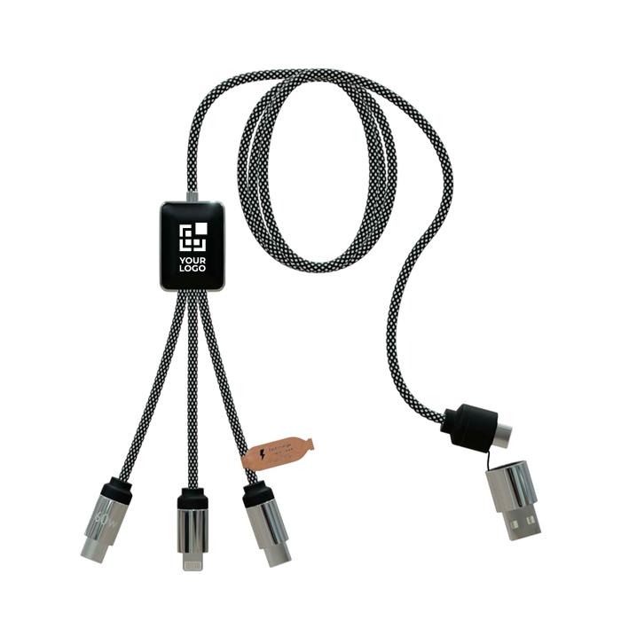 3-in-1 charging cable with illuminated SCX.design logos