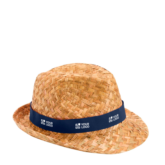 Breathable natural straw hat, customisable band