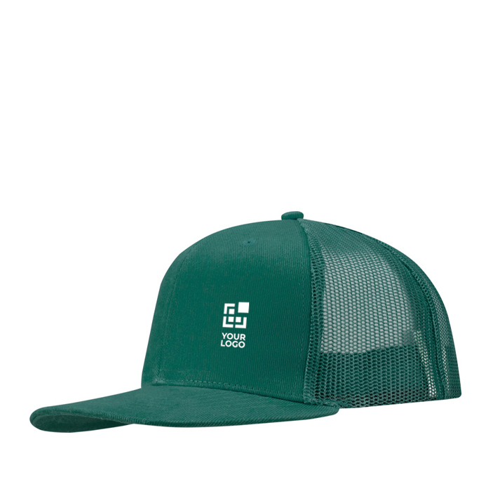 6-panel cotton twill cap with flat peak 260 g/m2