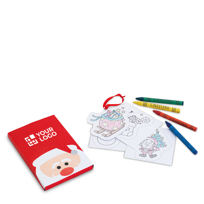 Christmas painting set with colourful wax crayons