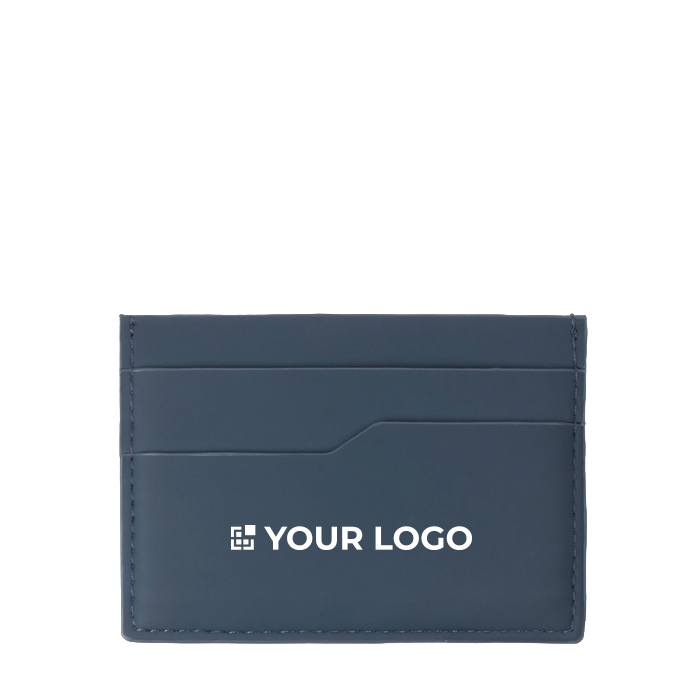 RFID-blocking card holder with faux leather finish for 5 cards