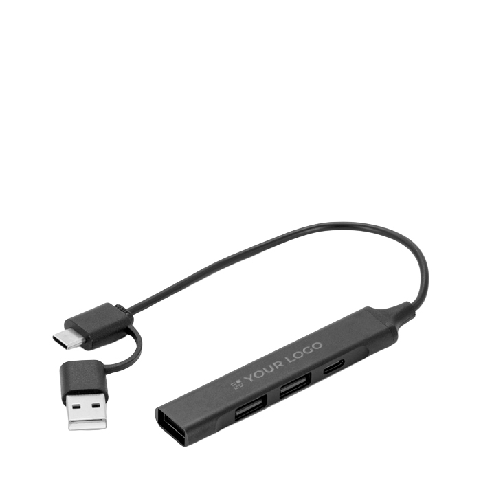 Eco-friendly multifunction USB hub with 4 ports and 10W charging