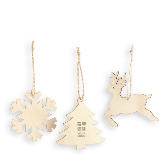3 piece wooden hanging Christmas ornament set