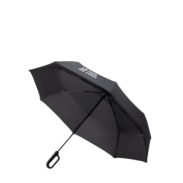 3-section folding umbrella with pongee and ergonomic handle Ø117