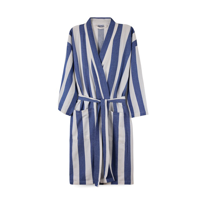 Recycled cotton hammam-style robe, adjustable fit, S/M, 200 g/m²