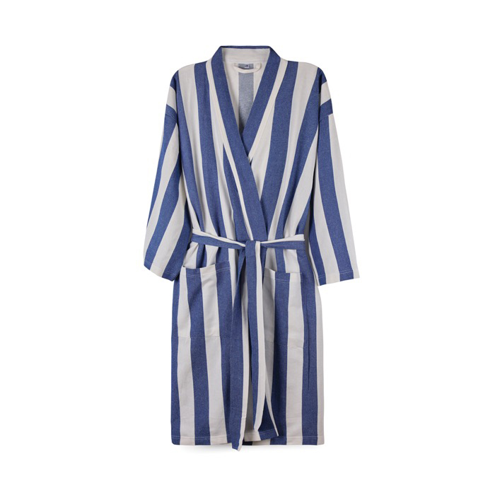 Recycled cotton hammam-style robe, adjustable fit, L/XL, 200 g/m²