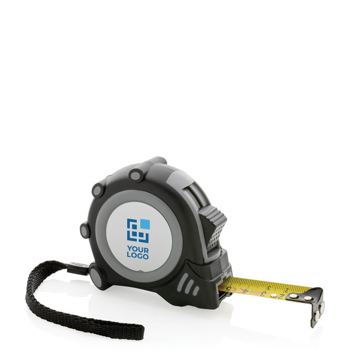 Promotional tape measure with wrist strap, 5 m / 19 mm