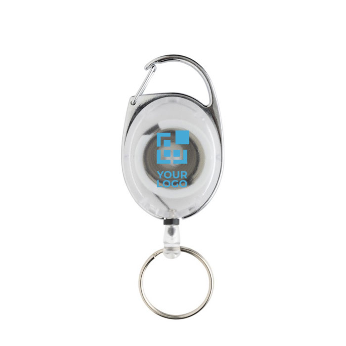 Recycled ABS and zinc keyring with cord and carabiner