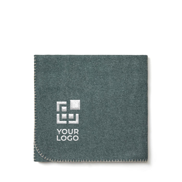 Tartan blanket with logo, partially recycled materials