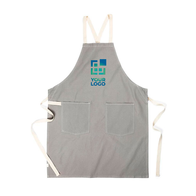 Recycled cotton apron with two front pockets