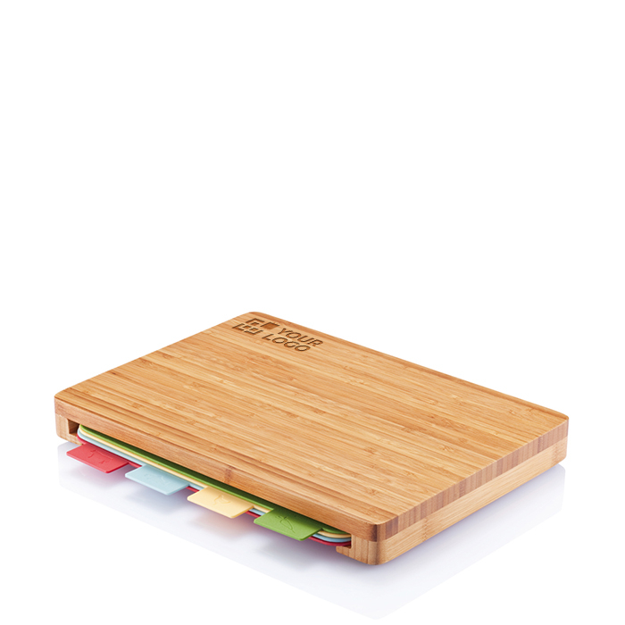 Set of four food-specific chopping boards for business gifts