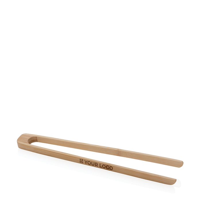 Promotional bamboo serving tongs with kraft box