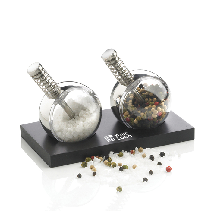 Innovative salt and pepper set with base