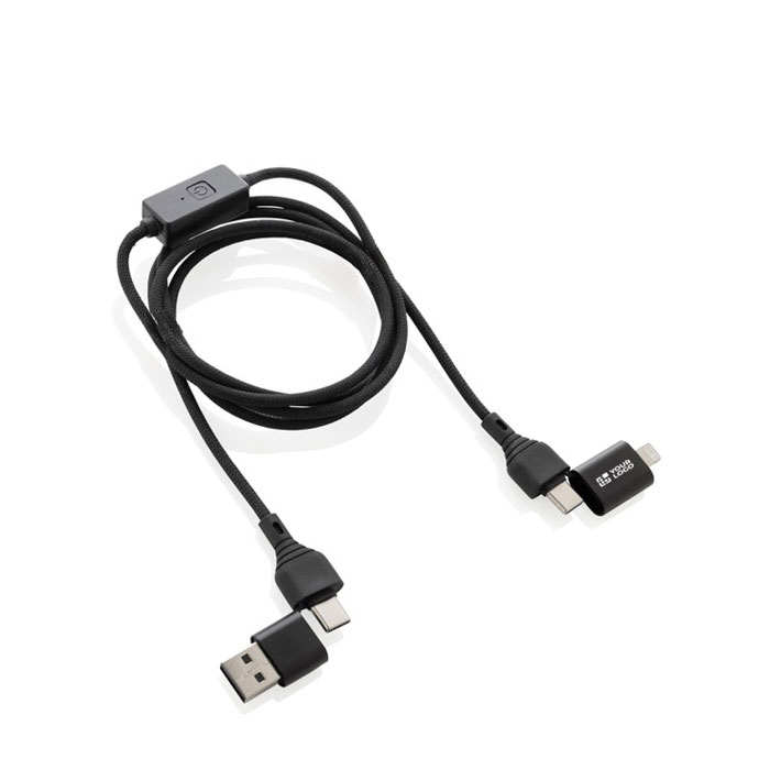 Charging and data transfer cable with anti-theft button