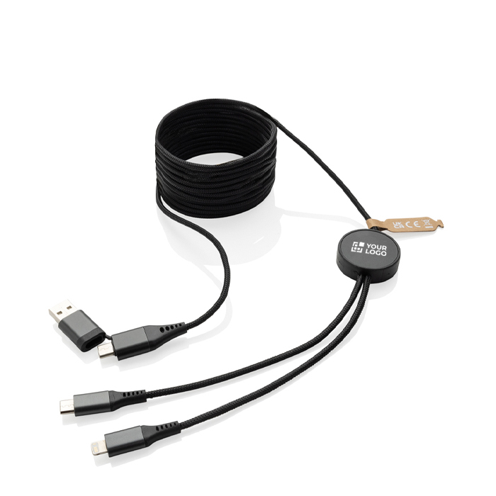4-in-1 recycled charging cable, 3 metres