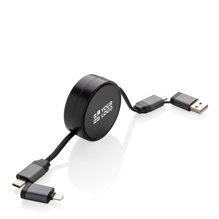 Retractable multi-charging cable, 100 cm, CarPlay compatible