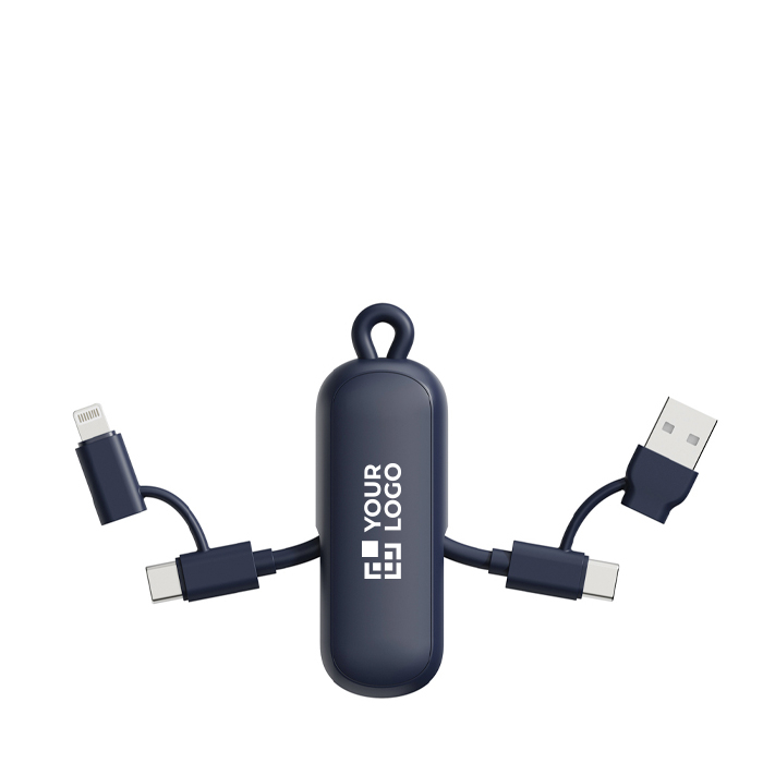 4-in-1 recycled plastic keyring cable with 100W fast charging