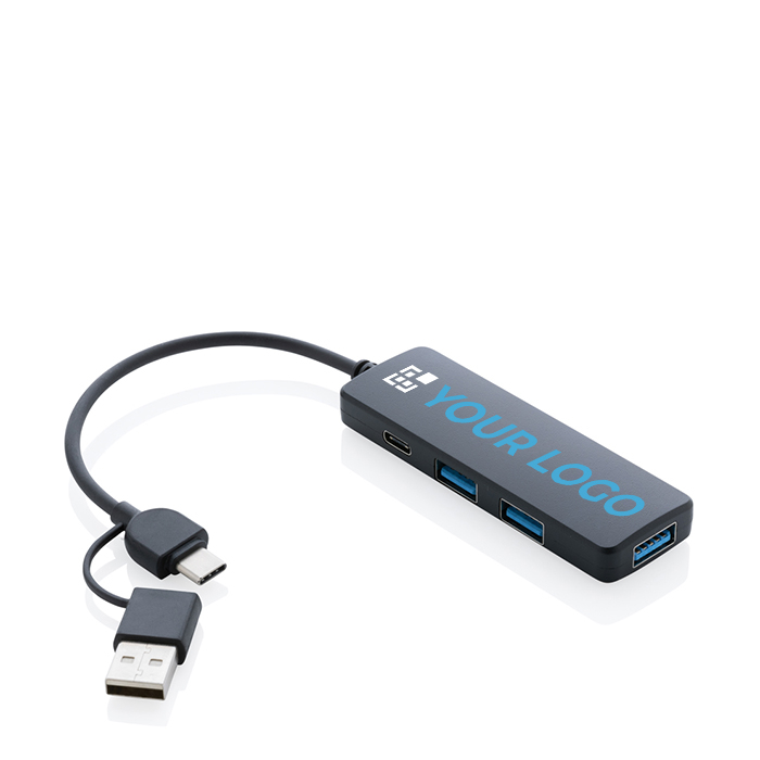 Recycled plastic USB hub for conference giveaways
