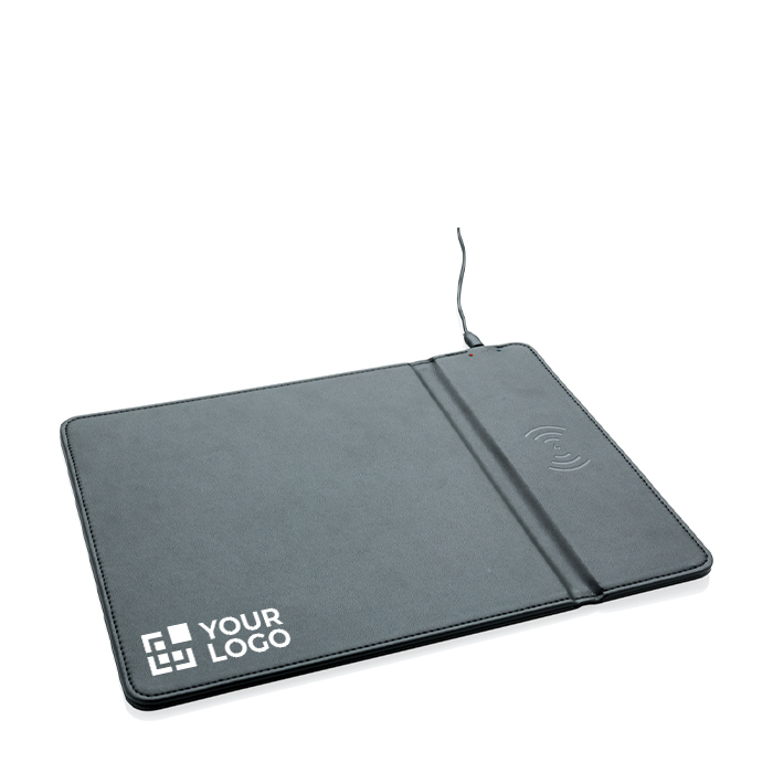 Branded mouse pad with wireless charger