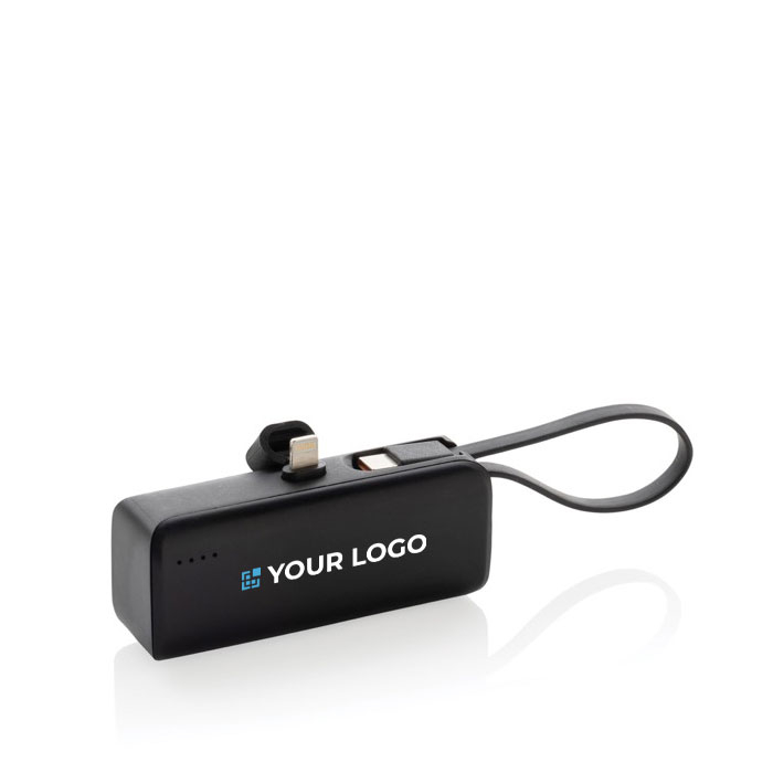 Power bank with lightning connector and multiple ports, 3,000 mAh