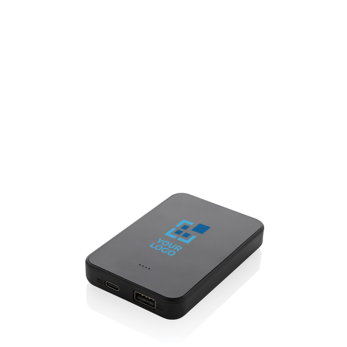 Recycled plastic power bank with dual ports, 5,000 mAh