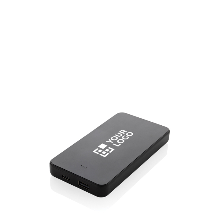 Recycled plastic power bank with charge indicator, 10,000 mAh