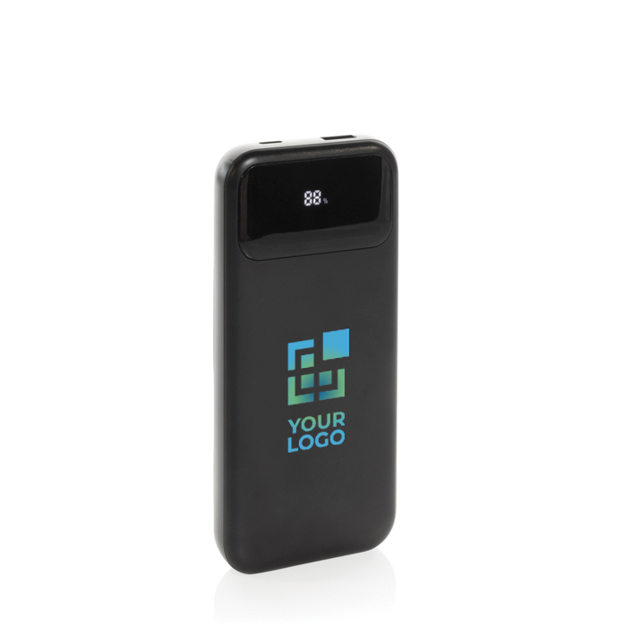 Power bank with built-in cables and digital display, 10,000 mAh