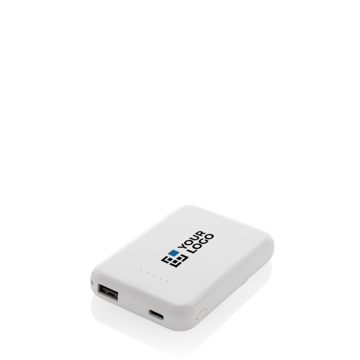 Magnetic wireless power bank in recycled plastic, 5,000 mAh