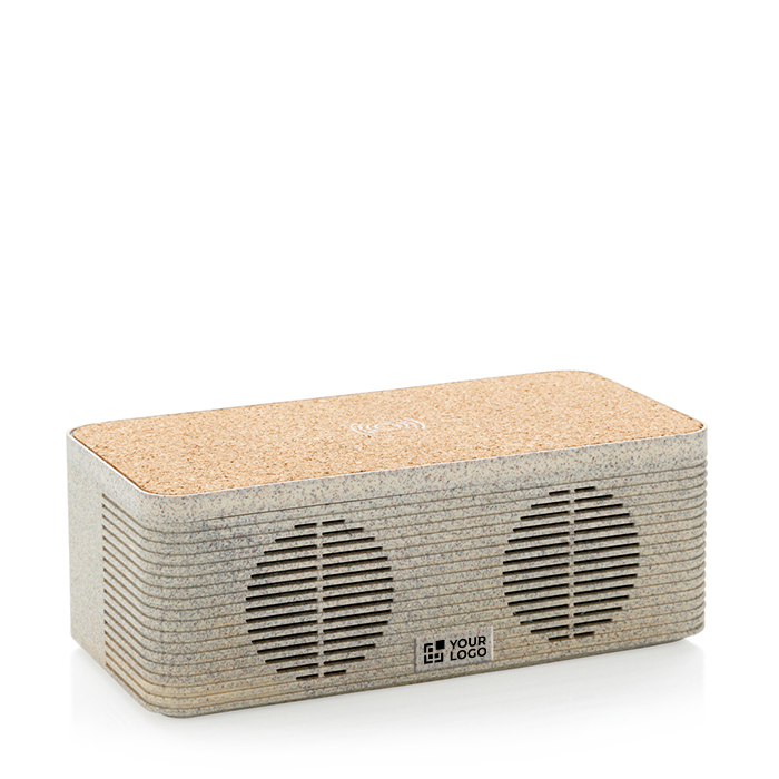 Eco speaker made from wheat straw and cork with charger