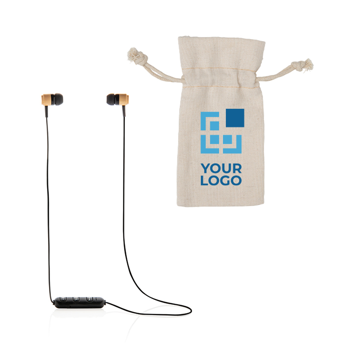 In-ear bamboo headphones with magnetic tips