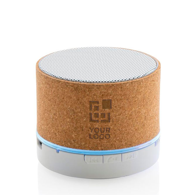 Bluetooth 5.1 speaker with cork shell and microphone