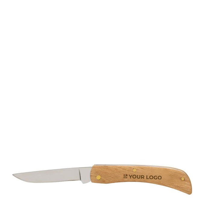 High-quality folding knife in wood and stainless steel