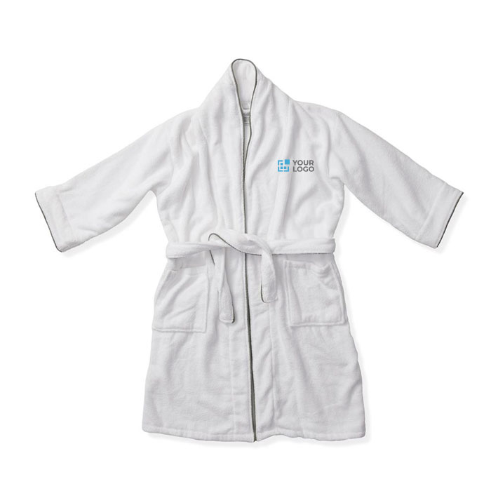 Luxury bathrobe in soft cotton, classic style, S/M