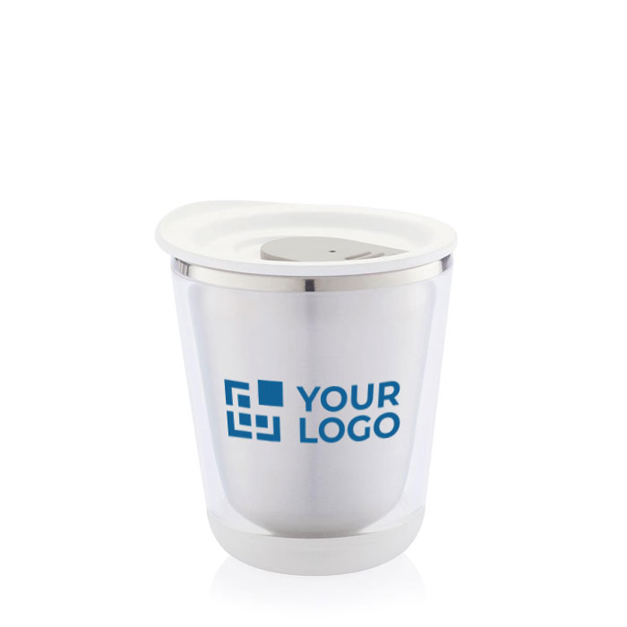 Compact personalised thermal mugs in stainless steel, 227 ml