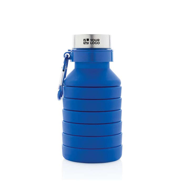 Leakproof foldable silicone bottle with carabiner, 550 ml