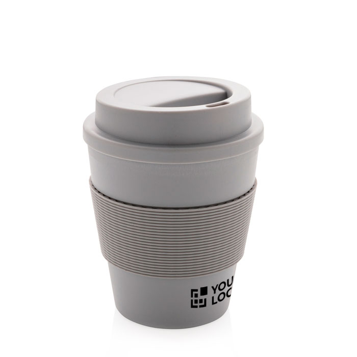Recyclable plastic mug with lid, 350 ml