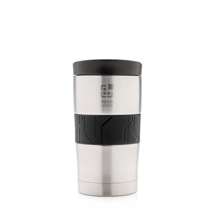 Stainless steel thermal mugs with silicone strap, 300 ml