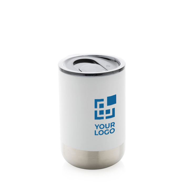 Recycled steel thermal cup with anti-drip lid, 360 ml