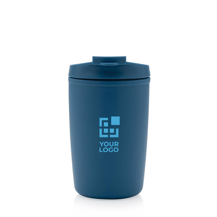 Recycled plastic thermal cup with logo, 300 ml