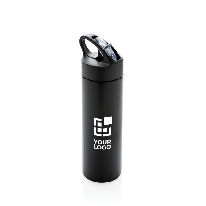 Stainless steel sports bottles with straw, 500 ml